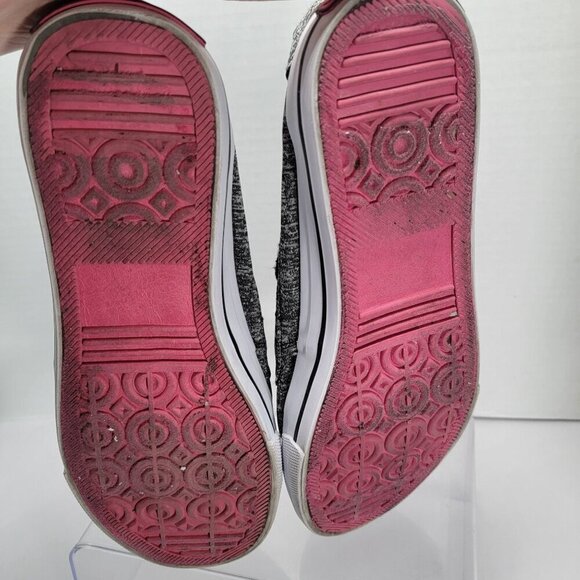 U.S. Polo Assn. Womens 8.5 Gray Black Slip-On Canvas Boat Shoes Loafer Preppy - Picture 8 of 9